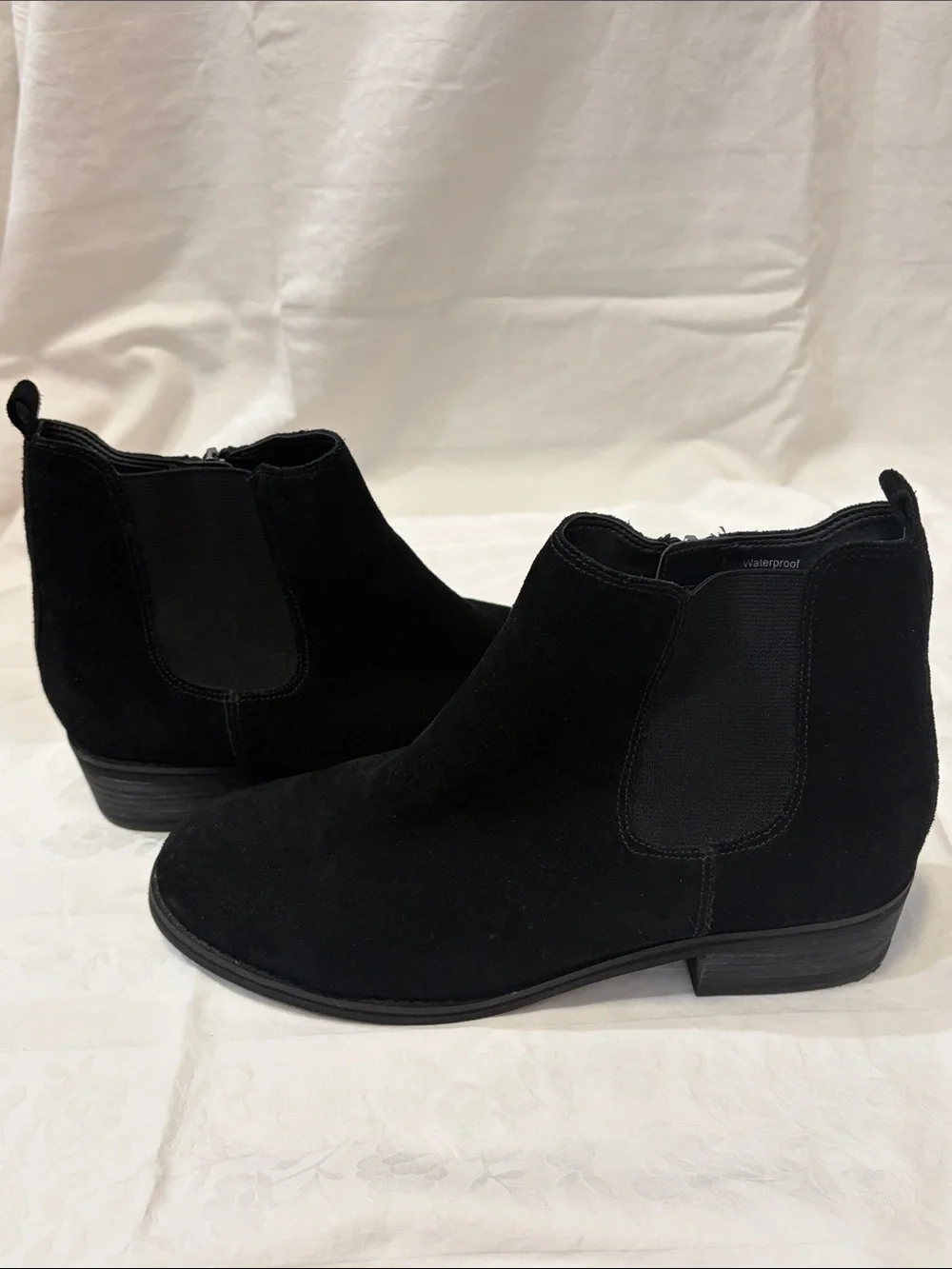 Black Suede Side-Zip Ankle Booties